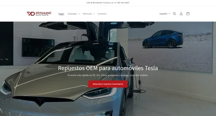 Tienda online Shopify de EV Dynamic Auto Parts en Estados Unidos
